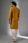 Shop_SALIL BHATIA_Yellow Silk, Modal, Satin Mirrors, Embroidery Van Mahal Thread And Work Kurta Set _at_Aza_Fashions