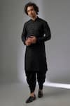 Buy_SALIL BHATIA_Black Satin Cowl Dhoti Pant _at_Aza_Fashions