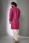 Shop_SALIL BHATIA_Pink Silk, Modal, Satin Embroidery, Sequins Amber Mahal Embellished Kurta Set _at_Aza_Fashions