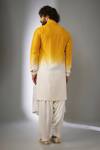 Shop_SALIL BHATIA_Yellow Silk, Modal, Satin Embroidery, Surat Mahal Thread Embellished Kurta Set _at_Aza_Fashions