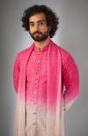 Buy SALIL BHATIA Pink Silk, Modal, Satin Sequins, Embroidery Roop Mahal Ombre Kurta Set Online at Aza Fashions Buy_SALIL BHATIA_Pink Silk, Modal, Satin Sequins, Embroidery Roop Mahal Ombre Kurta Set _Online_at_Aza_Fashions