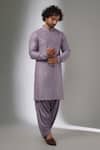 Buy_SALIL BHATIA_Purple Silk, Modal, Satin Sequins, Embroidery Surat Mahal Embellished Kurta Set _at_Aza_Fashions