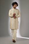 Buy SALIL BHATIA Ivory Silk, Modal, Satin Mirrors, Ainaa Mahal Raw Thread Work Kurta Set at Aza Fashions Buy_SALIL BHATIA_Ivory Silk, Modal, Satin Mirrors, Ainaa Mahal Raw Thread Work Kurta Set _at_Aza_Fashions