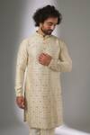 Buy SALIL BHATIA Ivory Silk, Modal, Satin Mirrors, Ainaa Mahal Raw Thread Work Kurta Set Online at Aza Fashions Buy_SALIL BHATIA_Ivory Silk, Modal, Satin Mirrors, Ainaa Mahal Raw Thread Work Kurta Set _Online_at_Aza_Fashions