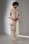 Buy_SALIL BHATIA_Pink Silk, Modal, Satin Embroidery, Sequins Surat Mahal Embellished Kurta Set _at_Aza_Fashions
