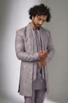 SALIL BHATIA_Mauve Silk, Silk, Embroidery, Sequins Embellished Sherwani Set _Online_at_Aza_Fashions
