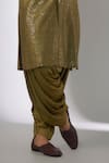 SALIL BHATIA_Green Silk, Modal, Satin Sequins Chota Chakor Work Ombre Kurta Set _Online_at_Aza_Fashions