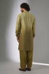 Shop_SALIL BHATIA_Green Silk, Modal, Satin Sequins Chota Chakor Work Ombre Kurta Set _at_Aza_Fashions