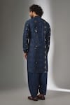 Shop_SALIL BHATIA_Blue Silk, Satin, Modal Mirrors, Embroidery, Metallic Van Mahal Work Kurta Set _at_Aza_Fashions
