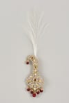 Buy_SALIL BHATIA_Gold Kundan And Pearl Feather Kalangi _at_Aza_Fashions