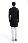 Shop_Dhruv Vaish_Black Cotton, Silk Embroidery Hybrid Kurta Set _at_Aza_Fashions