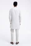 Shop Dhruv Vaish Ivory Cotton, Silk Hybrid Embroidered Kurta Set at Aza Fashions Shop_Dhruv Vaish_Ivory Cotton, Silk Hybrid Embroidered Kurta Set _at_Aza_Fashions