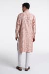 Shop_Dhruv Vaish_Pink Chanderi Clasic Cut Printed Kurta Set _at_Aza_Fashions