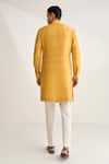 Shop_Dhruv Vaish_Yellow Silk Embroidery Contemporary Kurta Set _at_Aza_Fashions