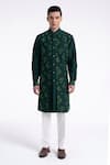 Buy_Dhruv Vaish_Green Embroidery Contemporary Kurta Set _at_Aza_Fashions