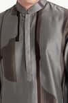 Buy_Dhruv Vaish_Gray Chanderi Printed Classic Kurta Set _Online_at_Aza_Fashions