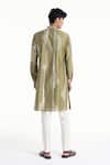 Shop_Dhruv Vaish_Green Chanderi Printed Classic Kurta Set _at_Aza_Fashions