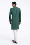 Shop_Dhruv Vaish_Green Cotton, Silk Embroidery Kurta Set _at_Aza_Fashions