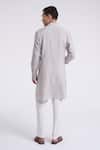 Shop_Dhruv Vaish_Gray Cotton, Silk Embroidery Classic Kurta Set _at_Aza_Fashions
