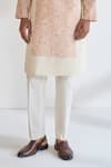 Dhruv Vaish_Off White Chanderi Embroidery Classic Cut Kurta Set _Online_at_Aza_Fashions