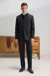 Buy_Dhruv Vaish_Black Suiting Contemporary Bandhgala _at_Aza_Fashions