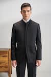 Buy_Dhruv Vaish_Black Suiting Contemporary Bandhgala _Online_at_Aza_Fashions