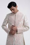 Dhruv Vaish Cream Silk Embroidery Sherwani Set Online at Aza Fashions Dhruv Vaish_Cream Silk Embroidery Sherwani Set _Online_at_Aza_Fashions