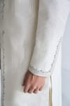 Shop_Dhruv Vaish_Ivory Silk Embroidery, Lace Metal Sherwani Set _Online_at_Aza_Fashions