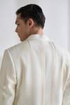 Buy_Dhruv Vaish_Ivory Silk, Chanderi Zari, Embroidery Front Open Sherwani Set _Online_at_Aza_Fashions