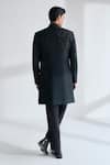 Shop_Dhruv Vaish_Black Silk Embroidery Hand Sherwani Set _at_Aza_Fashions