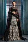 Buy_Ritika Mirchandani_Black Crepe, Georgette, Net Embroidery, Crystals, Metallic Orion Lehenga Set _at_Aza_Fashions