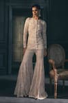 Buy_Ritika Mirchandani_Ivory Crepe, Georgette, Net Embroidery, Crystals, Eden Dori Kurta And Sharara Set _at_Aza_Fashions