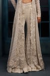 Buy_Ritika Mirchandani_Ivory Crepe, Georgette, Net Crystals, Nectar Honeycomb Jacket Sharara Set _Online_at_Aza_Fashions