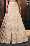 Buy_Ritika Mirchandani_Ivory Crepe, Georgette, Net Embroidery, Crystals, Mesmera Bridal Lehenga Set _Online_at_Aza_Fashions