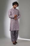 Buy_SALIL BHATIA_Purple Modal, Satin Sequins, Embroidery Amber Mahal Embellished Kurta Set _at_Aza_Fashions