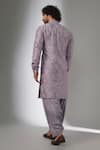Shop_SALIL BHATIA_Purple Modal, Satin Sequins, Embroidery Amber Mahal Embellished Kurta Set _at_Aza_Fashions