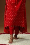 Shop_Arpita Sulakshana_Red Chanderi Silk Embroidery, Tassels Square Neck Laal Rooh Kurta Set 
