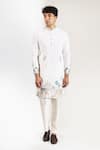 Buy_Rng Safawala_Off White Crepe, Silk, Dupion Embroidery, Resham Elephant And Bird Kurta Set _Online_at_Aza_Fashions