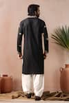 Shop_Arihant Rai Sinha_Black Linen, Silk Embroidery Kurta And Salwar Set _at_Aza_Fashions