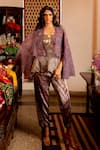 Buy Chambray & CO. Purple Tissue, , Organza, Cotton Aarvi Floral Overlay Top And Pant Set at Aza Fashions Buy_Chambray & CO._Purple Tissue, , Organza, Cotton Aarvi Floral Overlay Top And Pant Set _at_Aza_Fashions