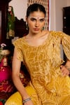 Buy_Chambray & CO._Yellow Organza, Cotton, Cut Sohi Floral Cutwork Overlay And Pant Set _Online_at_Aza_Fashions