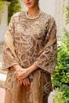 Chambray & CO._Brown Chanderi , Cotton, , Organza Cut Kshiti Cutwork Kurta Set _Online_at_Aza_Fashions