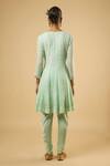 Shop_Dori & CO._Mint Georgette, Satin Sequins, Mirrors, Embroidery, Pearls Round Anarkali Set _at_Aza_Fashions