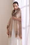 Shop_Dusala_Beige Amelia Collared Fur Stole _Online_at_Aza_Fashions