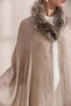 Dusala Beige Hazel Collared Fur Stole Online at Aza Fashions Dusala_Beige Hazel Collared Fur Stole _Online_at_Aza_Fashions
