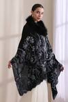 Buy_Dusala_Black Ellie Collared Fur Stole _Online_at_Aza_Fashions