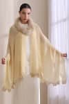 Shop_Dusala_Cream Nora Collared Fur Stole _Online_at_Aza_Fashions