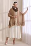 Dusala_Beige Hannah Collared Fur Stole _Online_at_Aza_Fashions