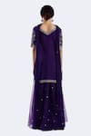 Shop_Onaya_Purple Organza Sequins, Beads, Embroidery, Cutdana And Sequence Kurta Sharara Set _at_Aza_Fashions