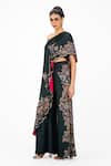 Buy_Onaya_Green Silk Sequins, Beads, Cut Work One Shoulder Embroidered Cape And Pant Set _Online_at_Aza_Fashions
